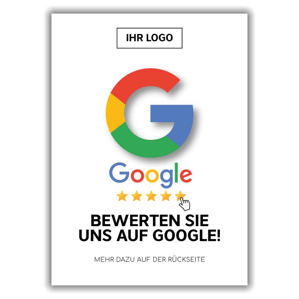 Bewerten Sie uns auf Google Karte "Minimal" mit Google Bewertung QR Code
