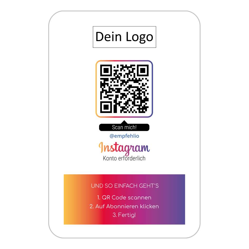 Instagram Paket - Visitenkarte & Aufkleber