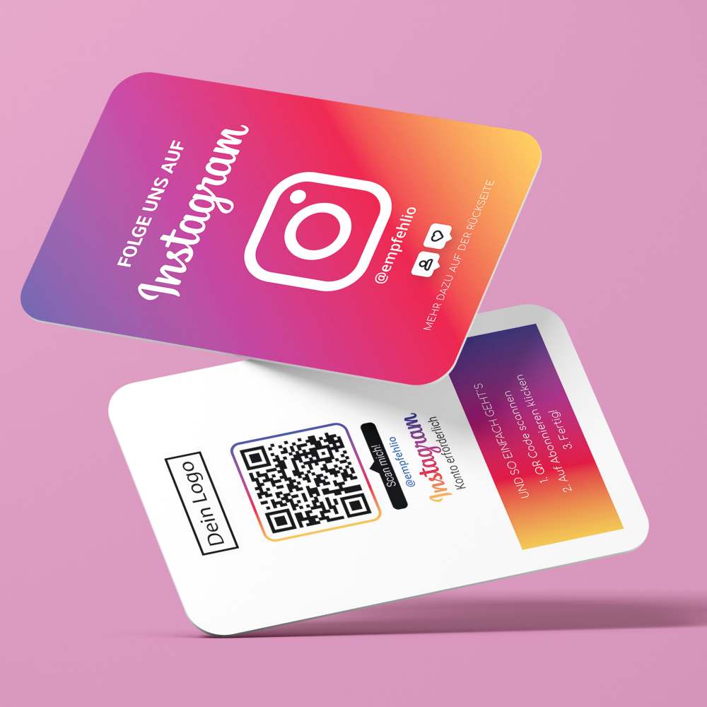 Folge uns auf Instagram Visitenkarte "Color" mit Instagram QR Code