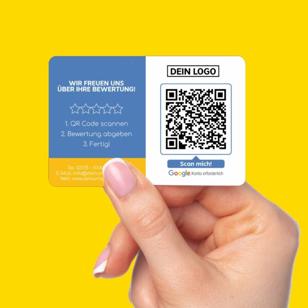 Bewerten Sie uns auf Google Visitenkarte "Dezent" mit Google Bewertung QR Code – Bild 3