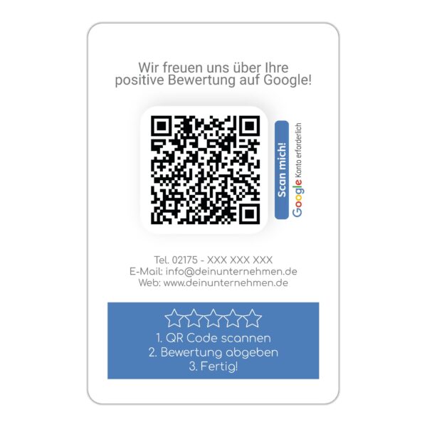 Bewerten Sie uns auf Google Visitenkarte Clean Edition mit Google Bewertung QR Code – Bild 4