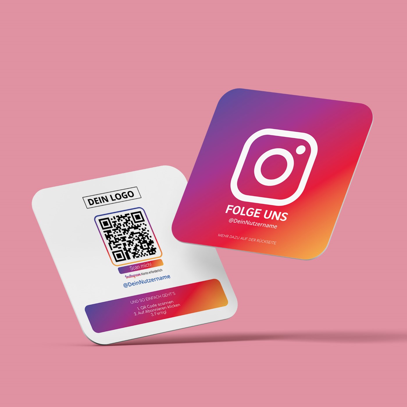 Folge uns auf Instagram Karte Square "Color"