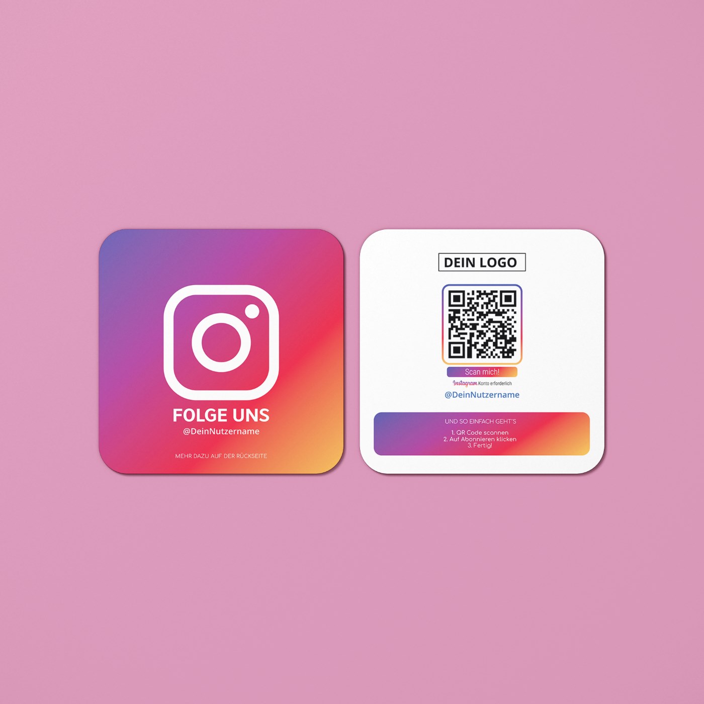 Folge uns auf Instagram Karte Square "Color"