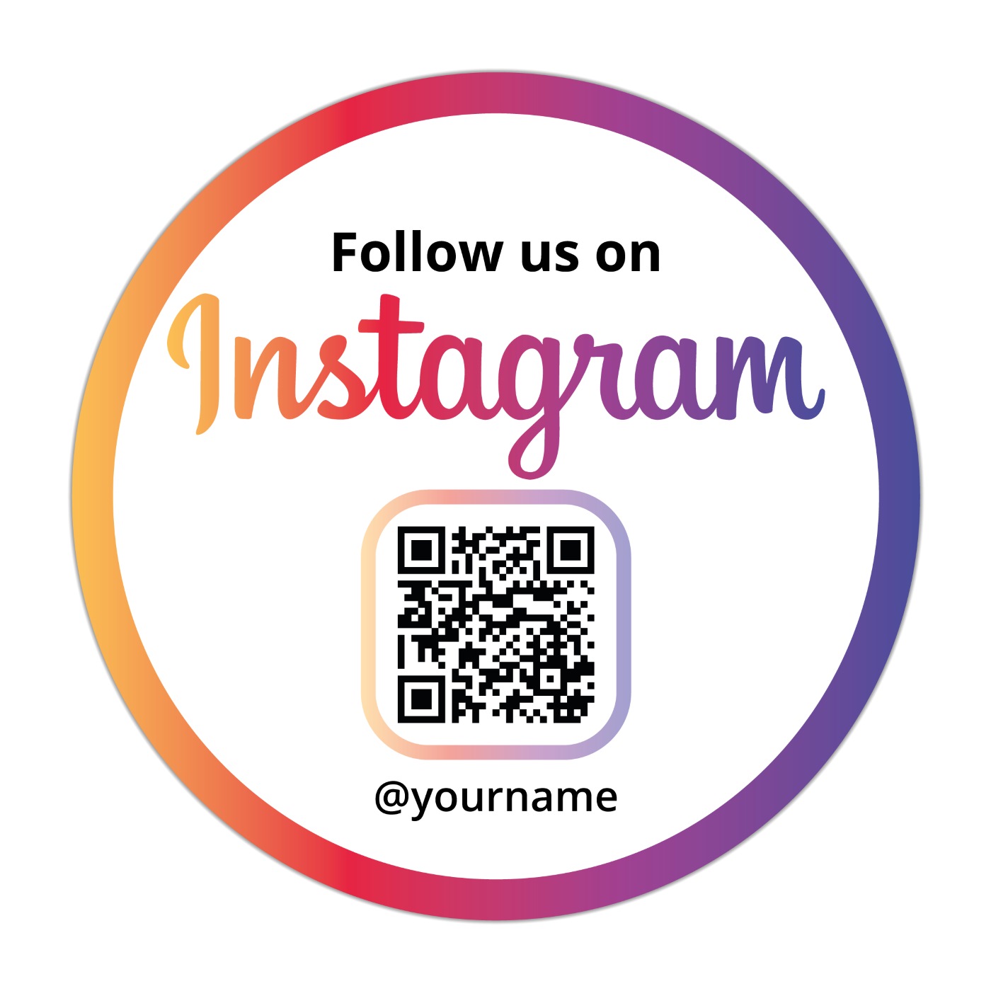 Instagram Name QR Code Sticker Clean