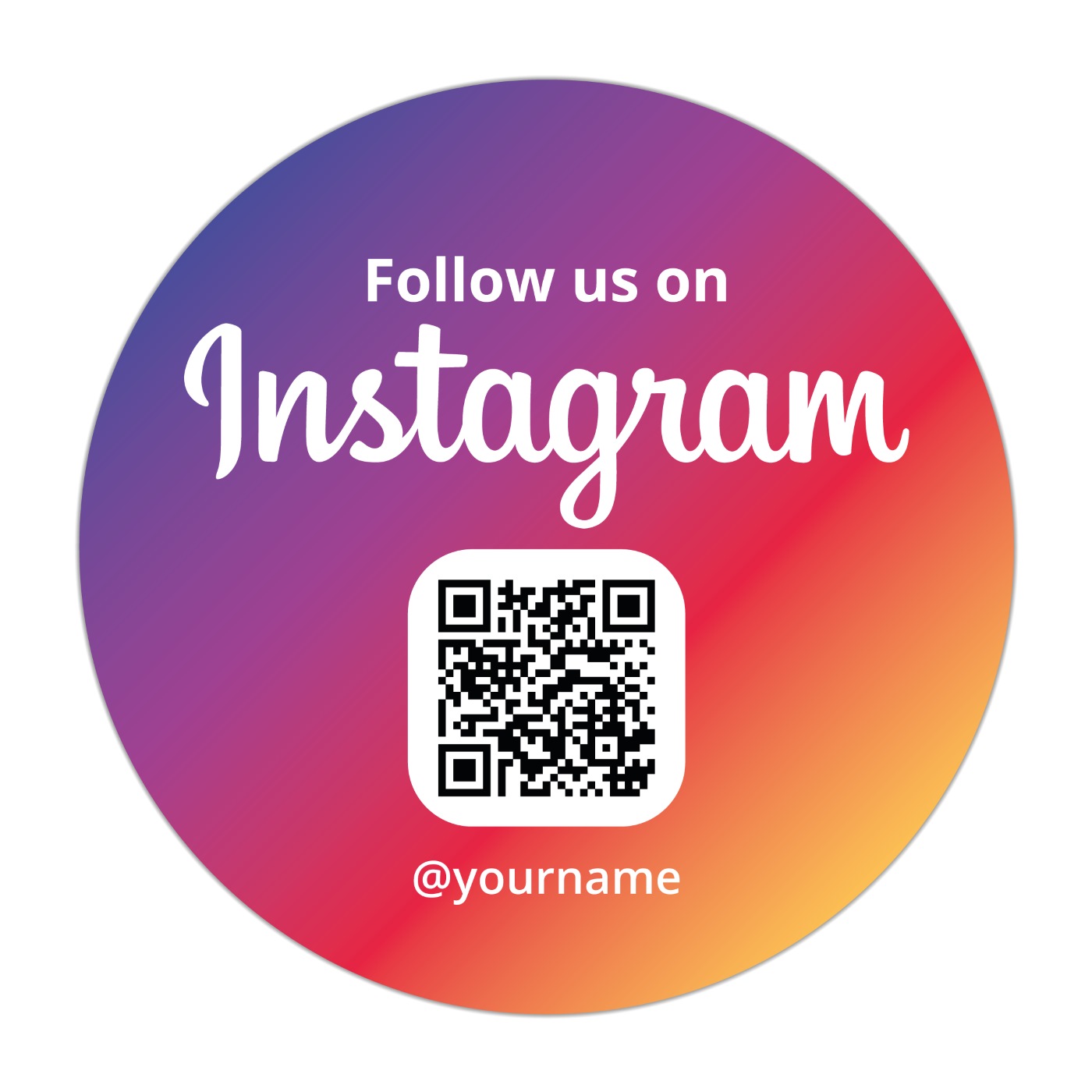 Instagram Name QR Code Sticker Color