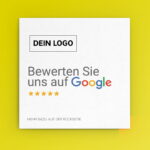 Bewerten Sie uns auf Google Visitenkarte Square mit Google Bewertung QR Code