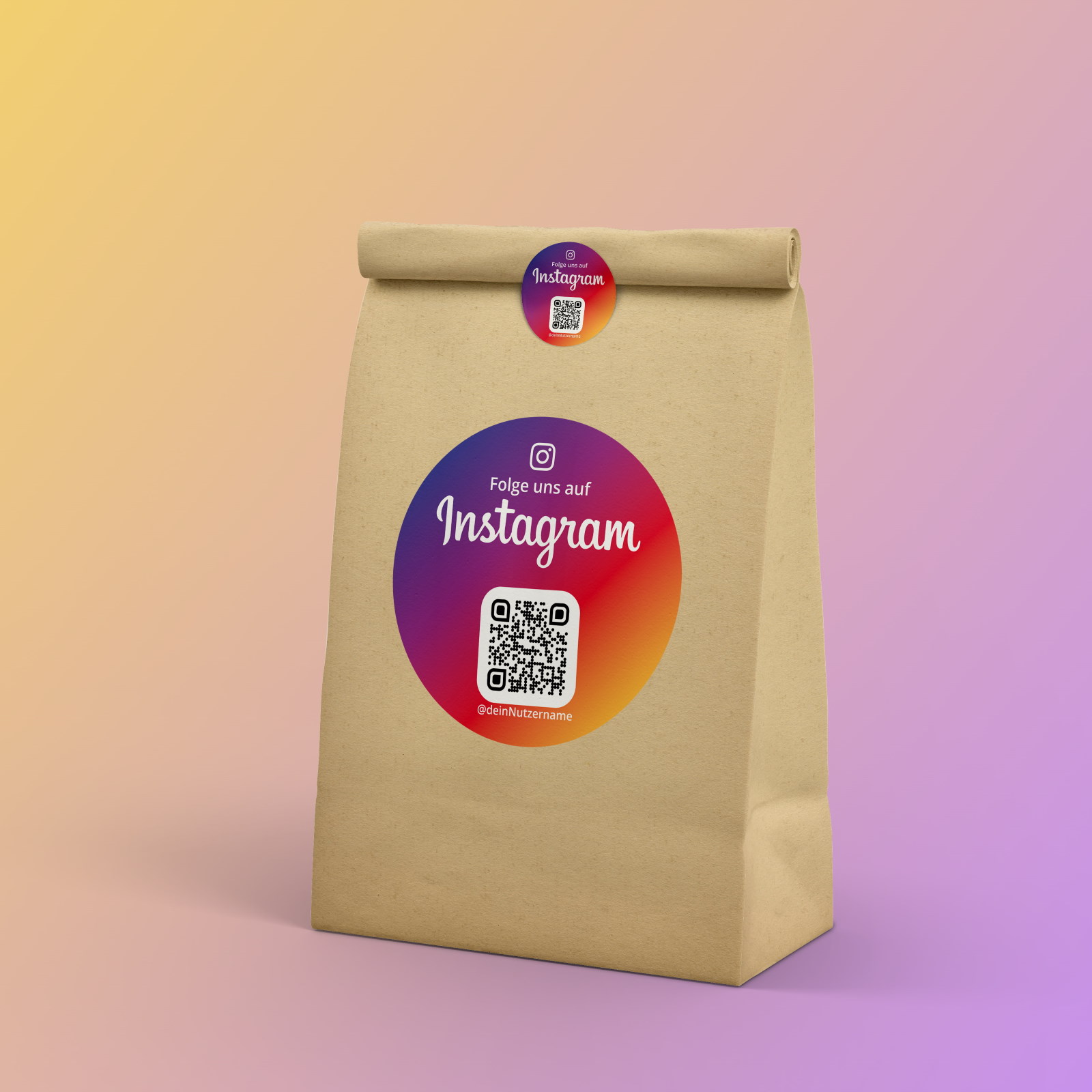 Instagram Aufkleber Etiketten Rolle Color