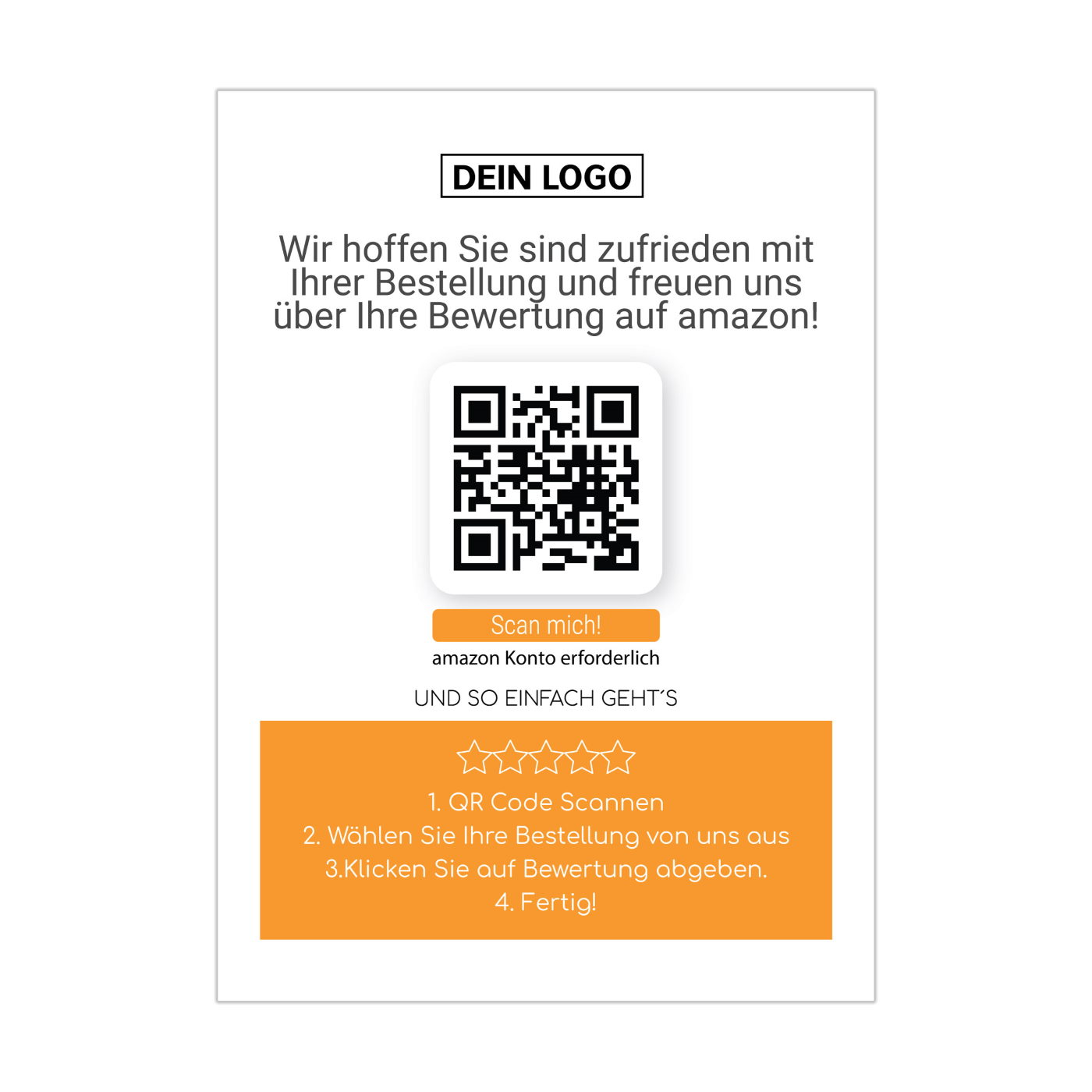 Bewertungskarten für amazon Bewertungen