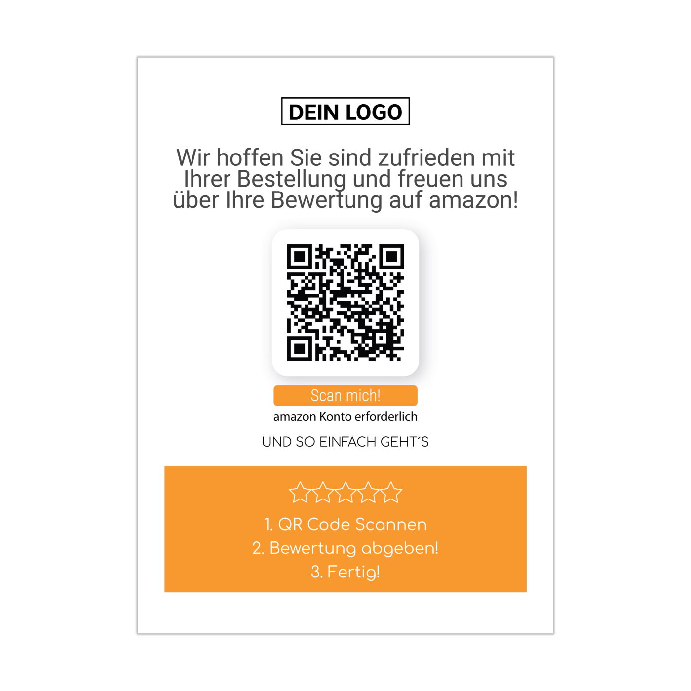 Bewertungskarten für amazon Bewertungen