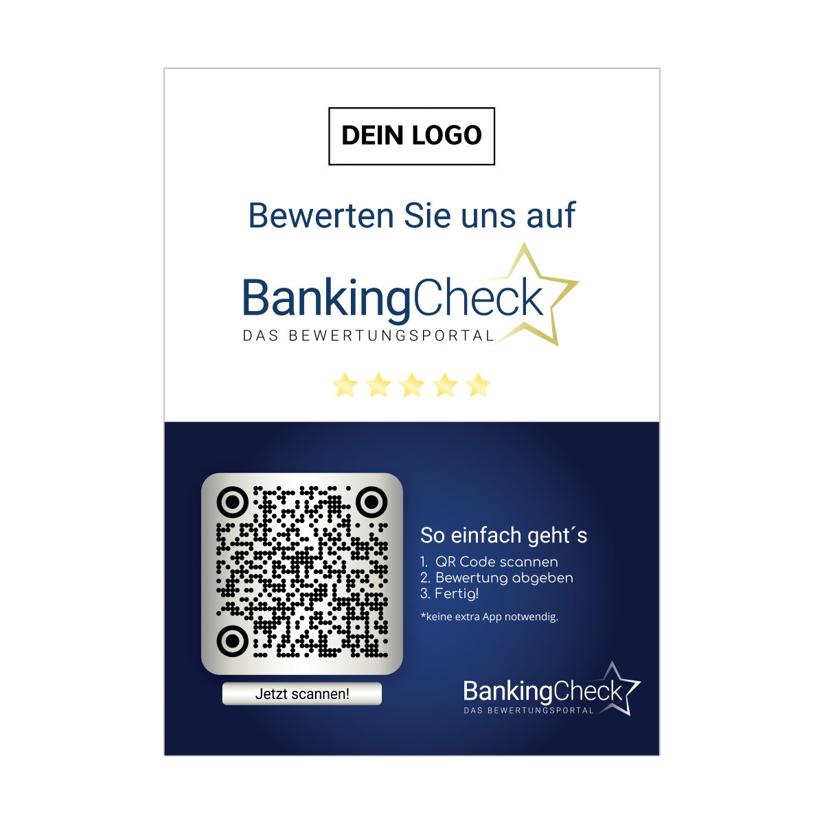 Bewerten Sie uns auf BankingCheck Karte Blue