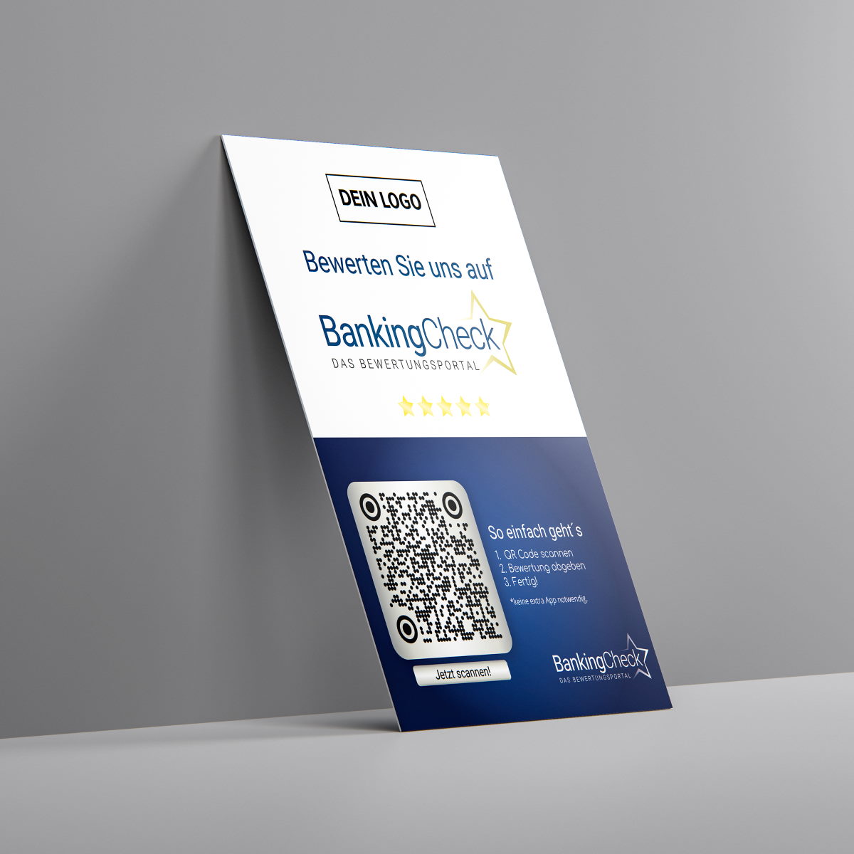 Bewerten Sie uns auf BankingCheck Karte Blue