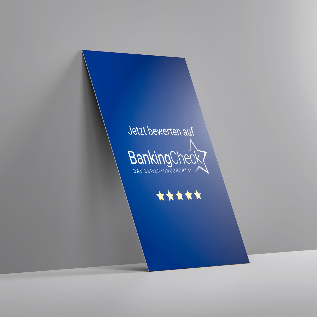 Bewerten Sie uns auf BankingCheck Karte Blue