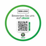 Bewerten Sie uns auf eKomi Aufkleber mit eKomi QR Code rund – Bild 2
