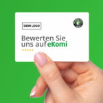 Bewerten Sie uns auf eKomi Visitenkarte Simple mit Bewertung QR Code