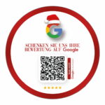 Bewerten Sie uns auf Google Aufkleber mit Google QR Code XMAS Edition weiß – Bild 2