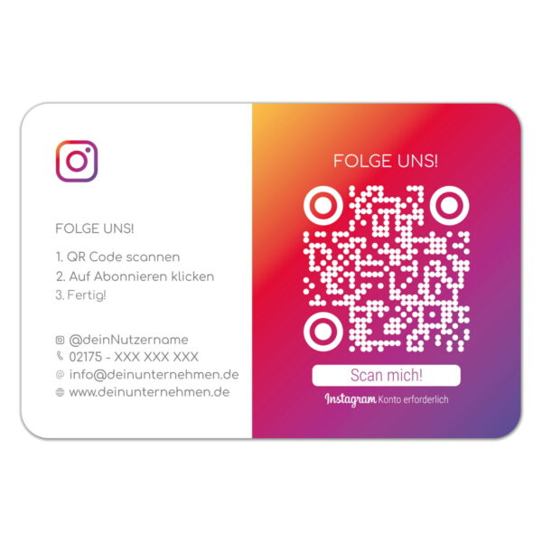 Folge uns auf Instagram Visitenkarte "Iconic" mit Instagram QR Code – Bild 5