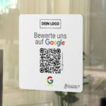 Google Aufkleber "Square" mit Google Bewertung QR Code