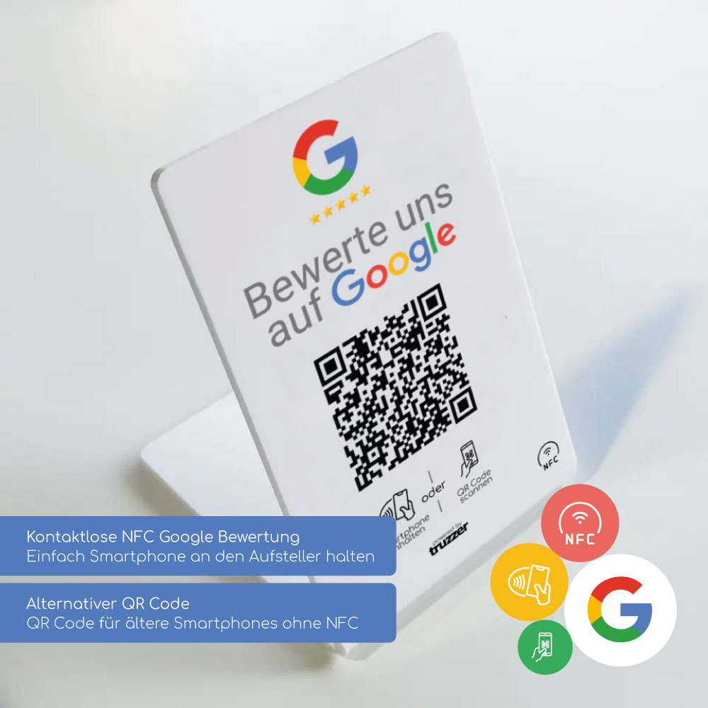 NFC & QR Aufsteller für Google-Bewertungen