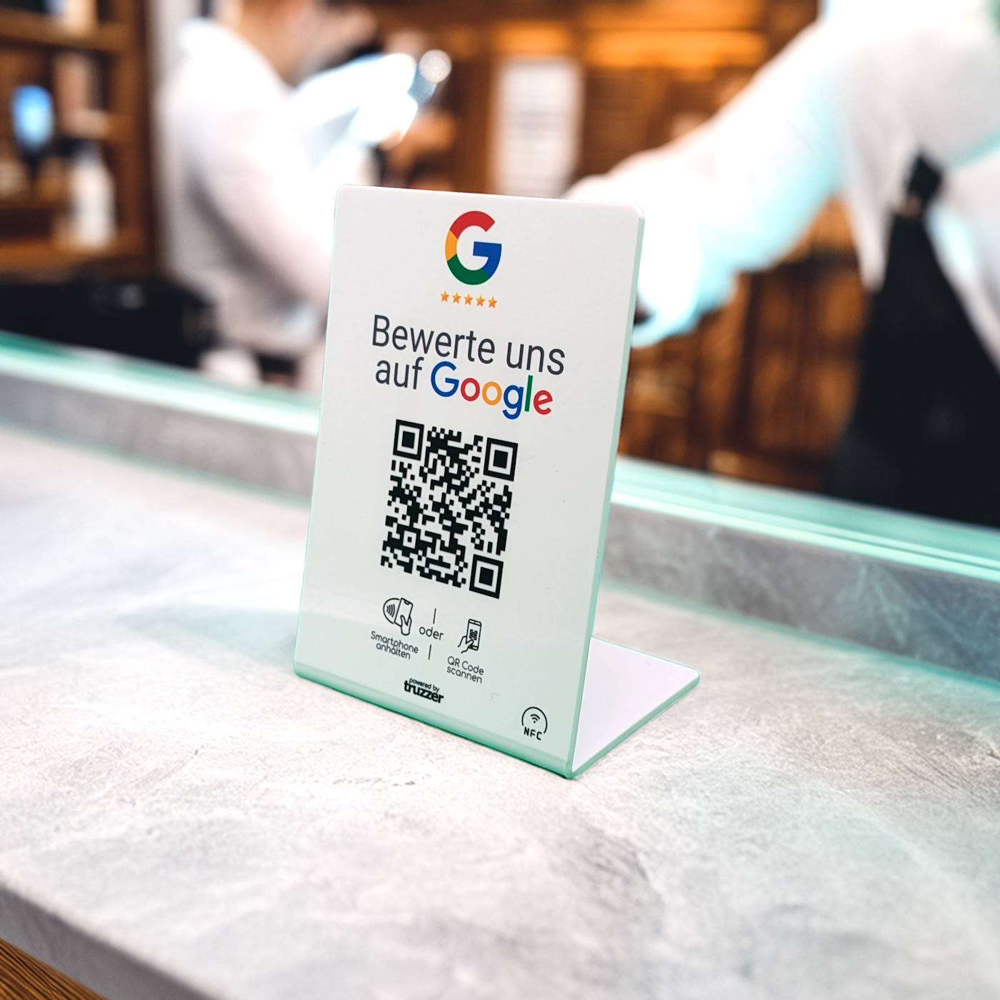 NFC & QR Aufsteller für Google-Bewertungen