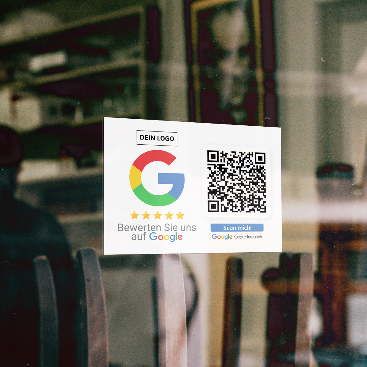 Bewerten Sie uns auf Google Aufkleber mit QR Code Minimal