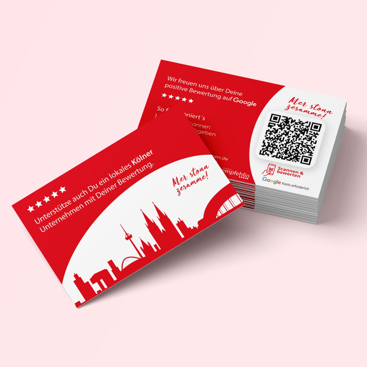 Google Bewertung Visitenkarte "Köln" mit Google Bewertung QR Code