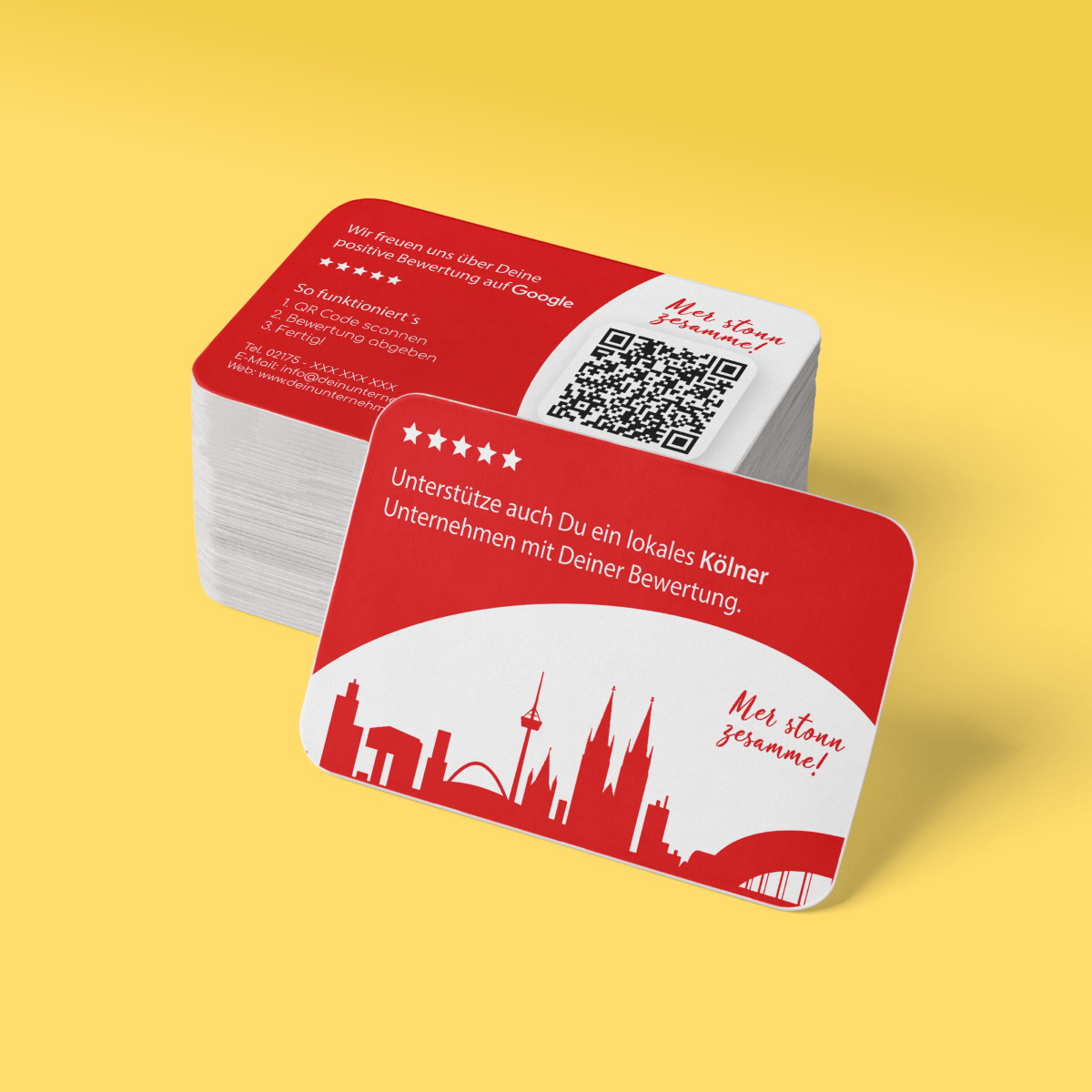 Google Bewertung Visitenkarte "Köln" mit Google Bewertung QR Code