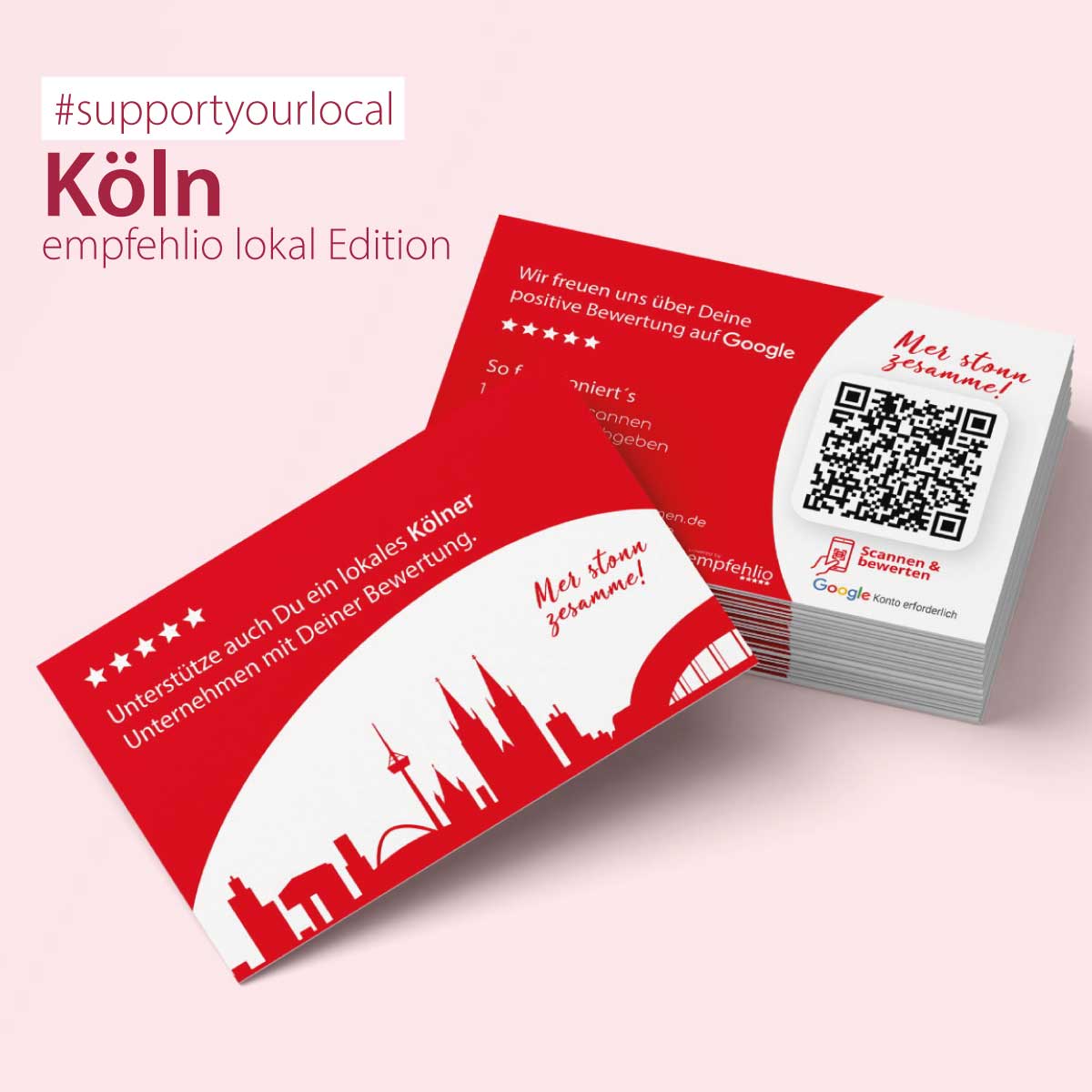 Google Bewertung Visitenkarte "Köln" mit Google Bewertung QR Code