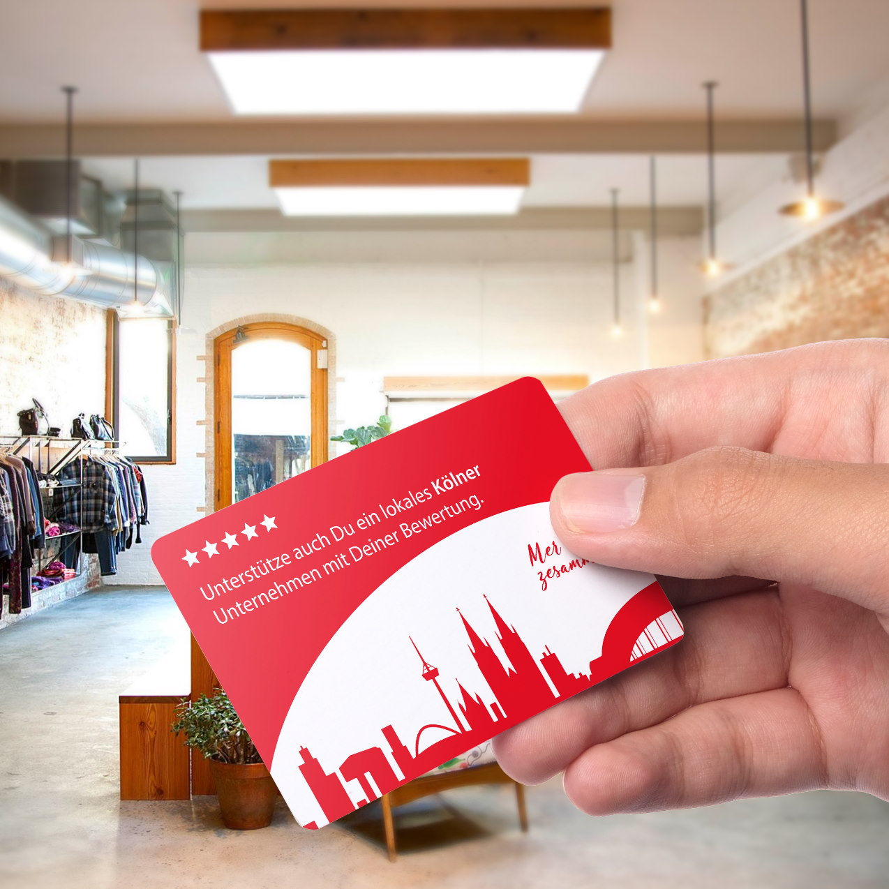 Google Bewertung Visitenkarte "Köln" mit Google Bewertung QR Code