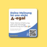 Google Toiletten Aufkleber mit Google Bewertung QR Code