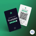 Trustpilot Bewertung NFC Karte "Tap" mit Trustpilot Bewertung QR Code