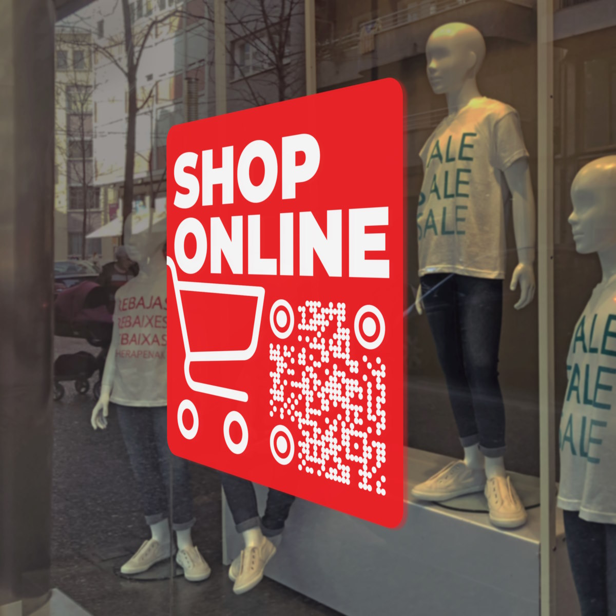 Shop online Sticker mit QR Code
