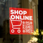 Shop online Sticker mit QR Code