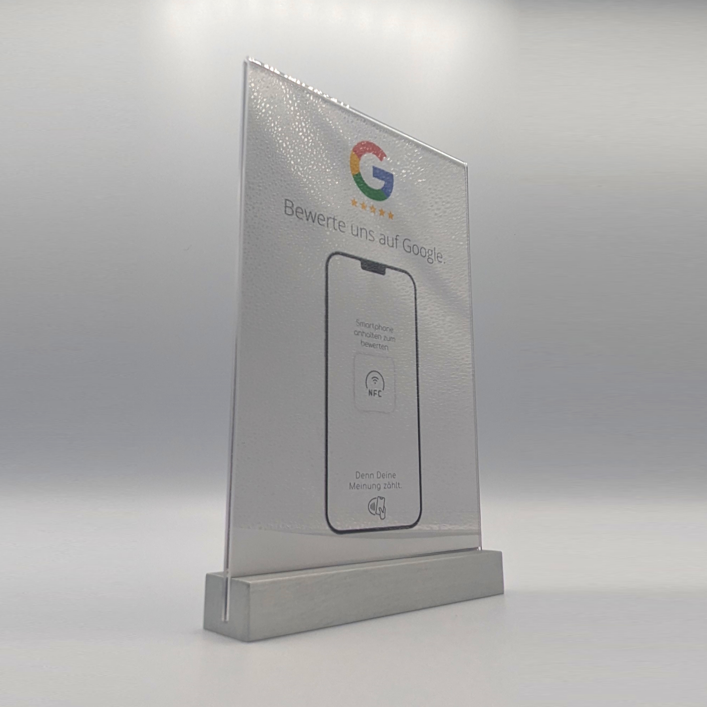 switchTAG clean+ - NFC Tischaufsteller mit wechselbarem Inlay