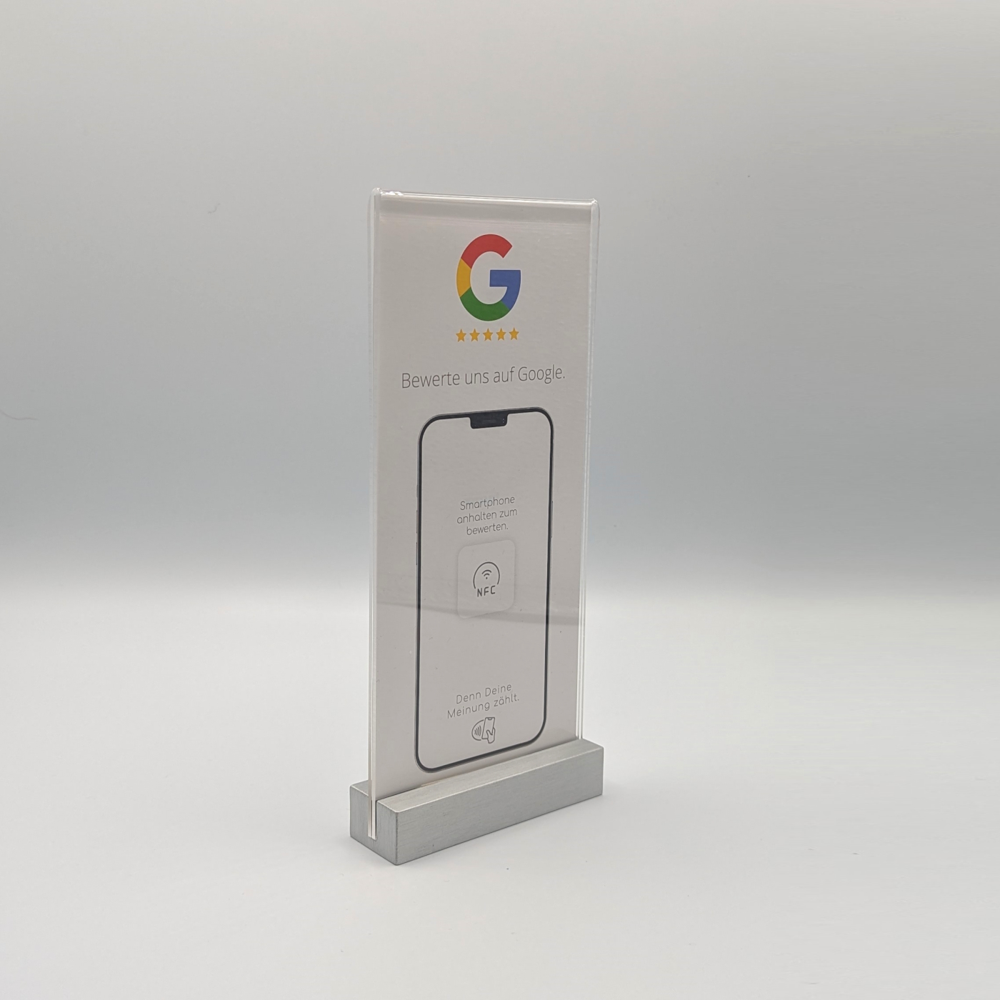 switchTAG clean - NFC Tischaufsteller mit wechselbarem Inlay