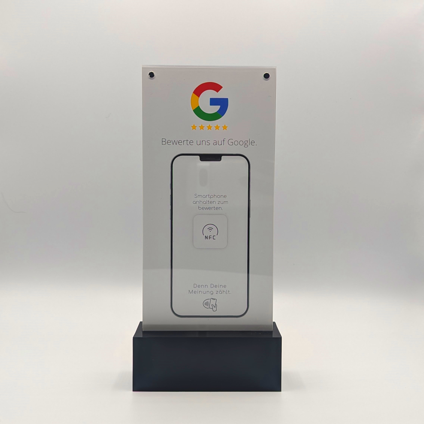 switchTAG GLOW - leuchtender NFC Tischaufsteller mit wechselbaren Inlays