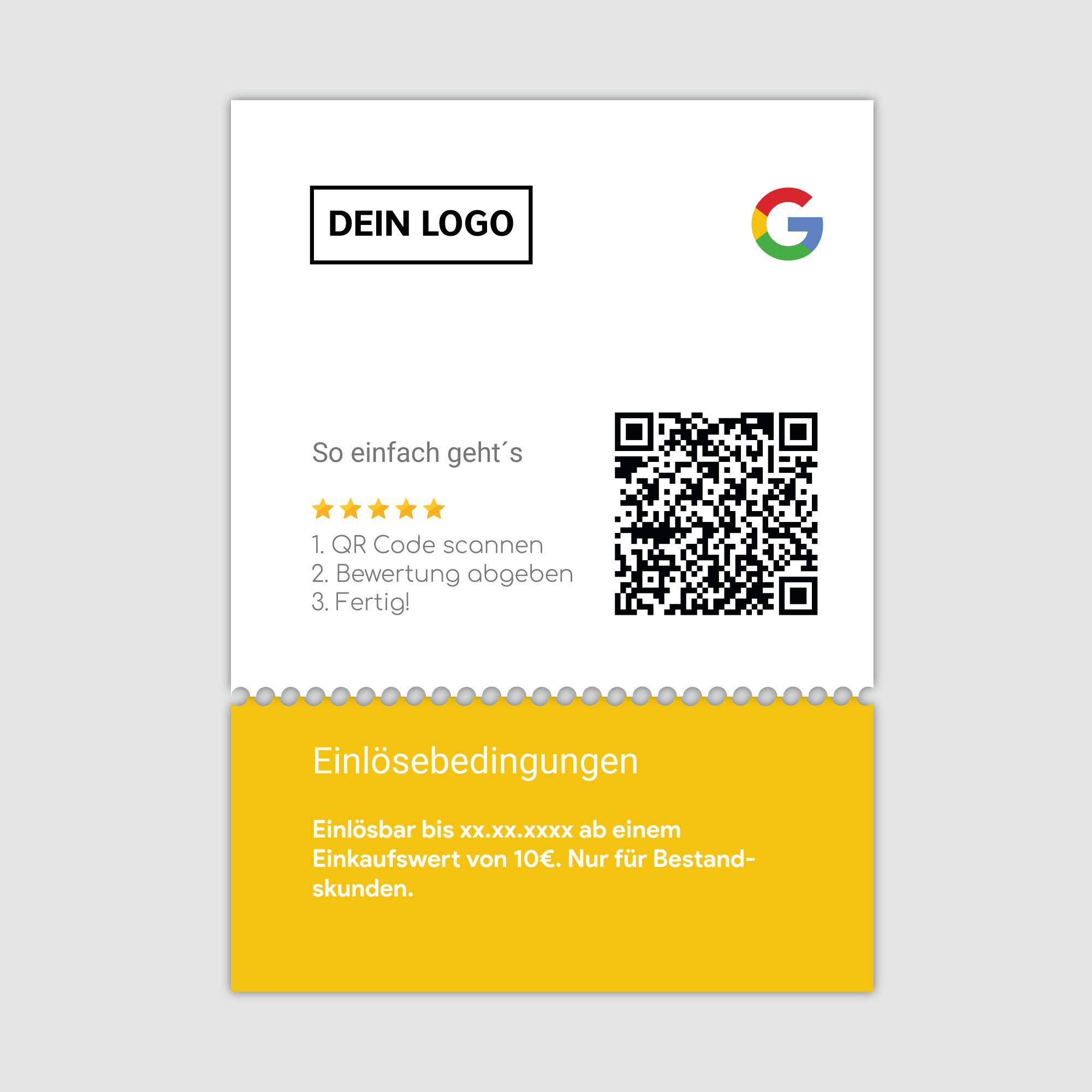 Google Bewertung Karte "Bonus"