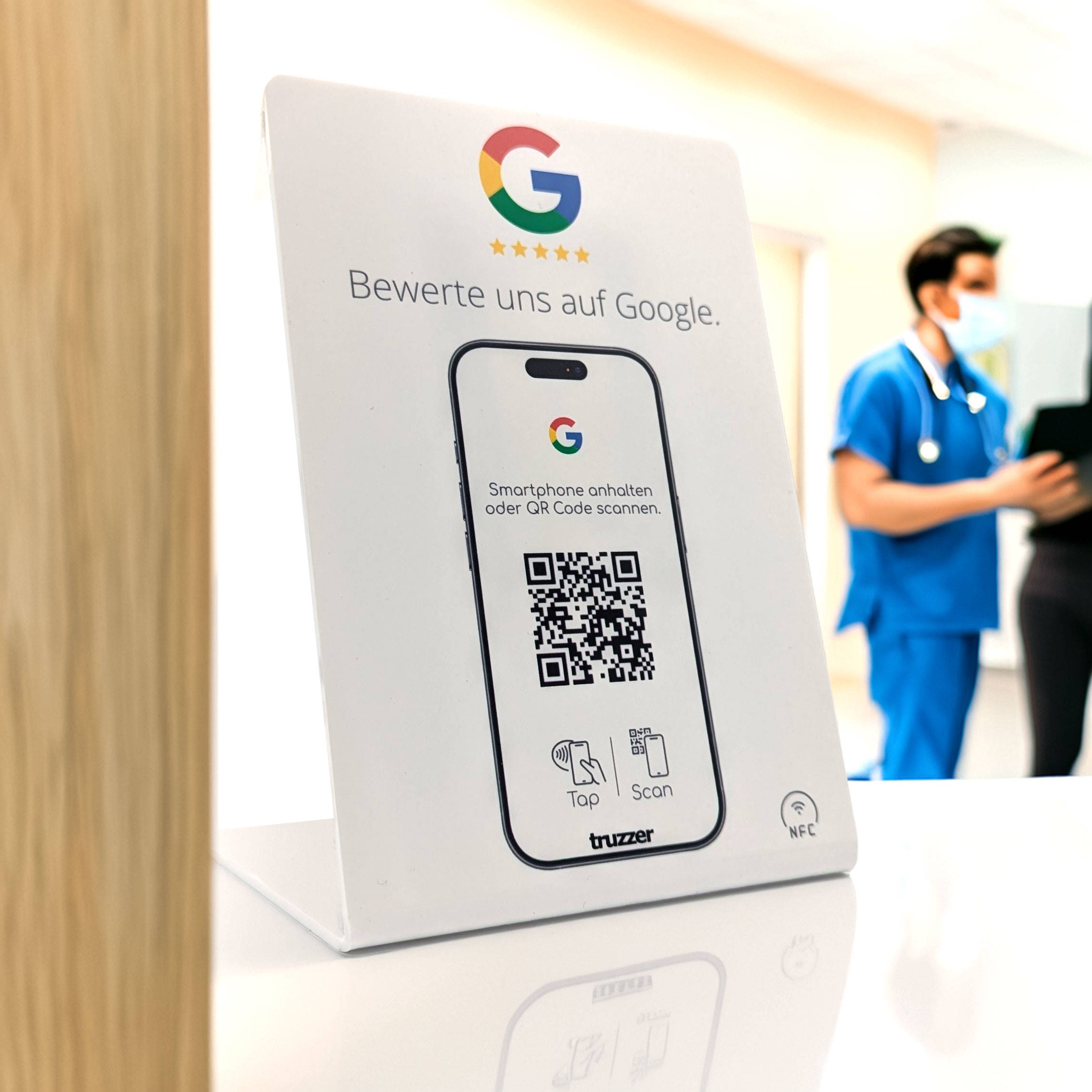 Google Bewertung NFC Schild Aufsteller / Display Tap - 16cm