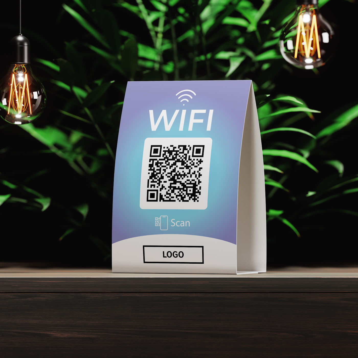 WIFI QR Code Tischaufsteller Fancy