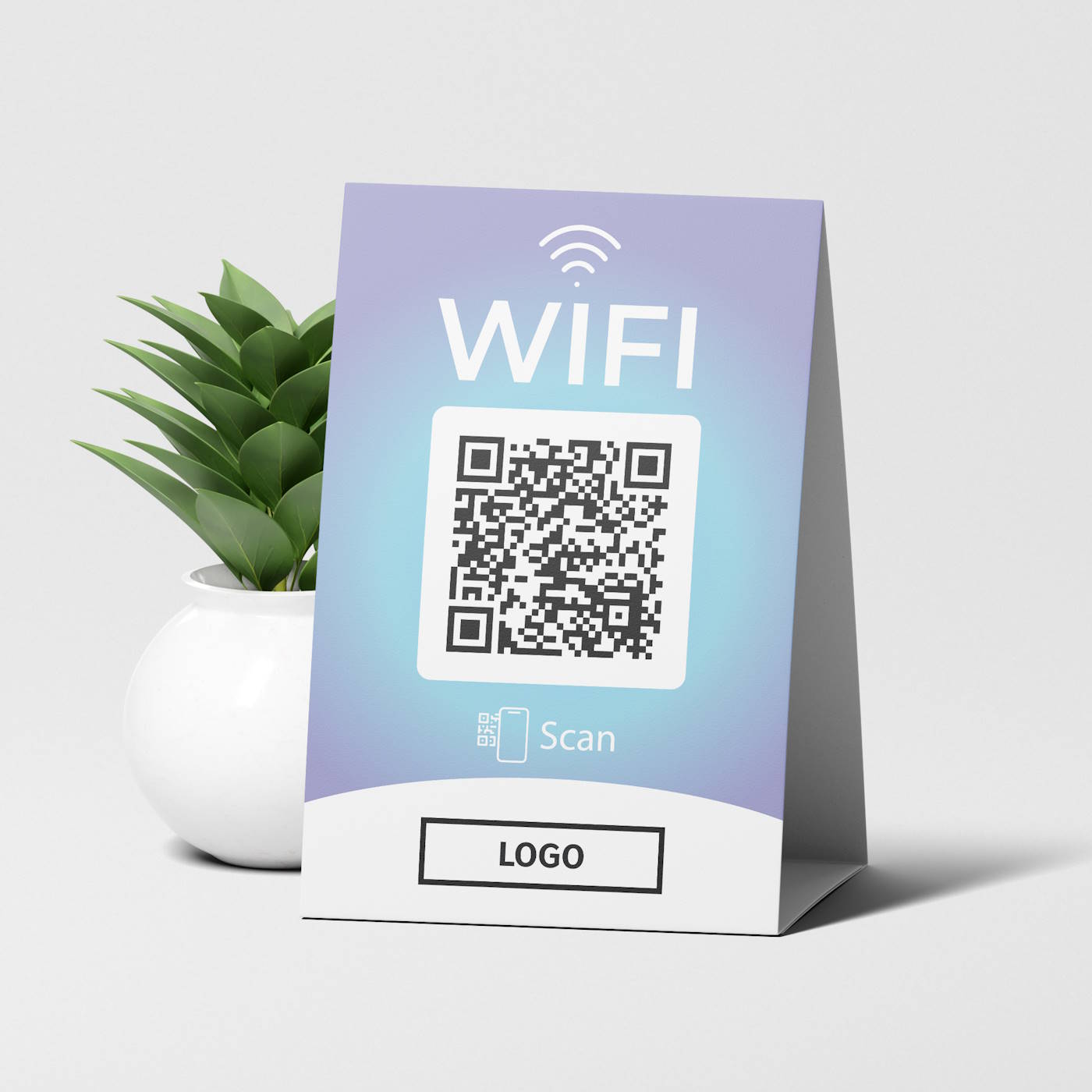 WIFI QR Code Tischaufsteller Fancy
