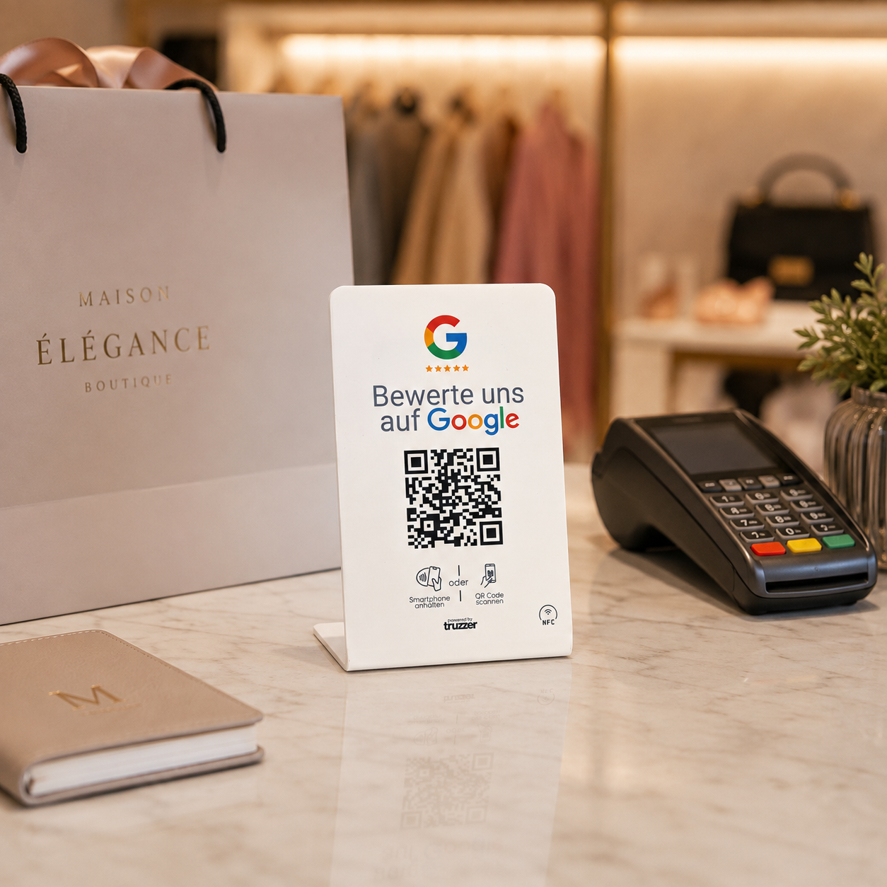 NFC & QR Aufsteller für Google-Bewertungen