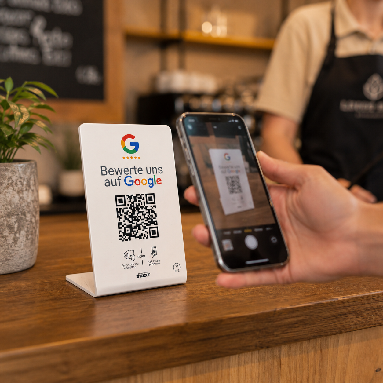 NFC & QR Aufsteller für Google-Bewertungen