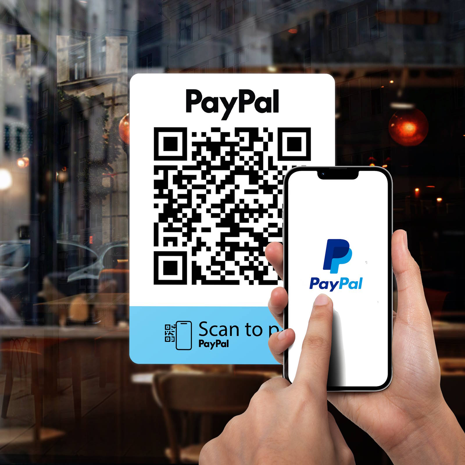 PayPal bezahlen QR Code Aufkleber Brand refresh