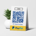 PayPal bezahlen QR Code Tischaufsteller Color