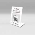 Terminvereinbarung NFC Tag und QR Code Tischaufsteller