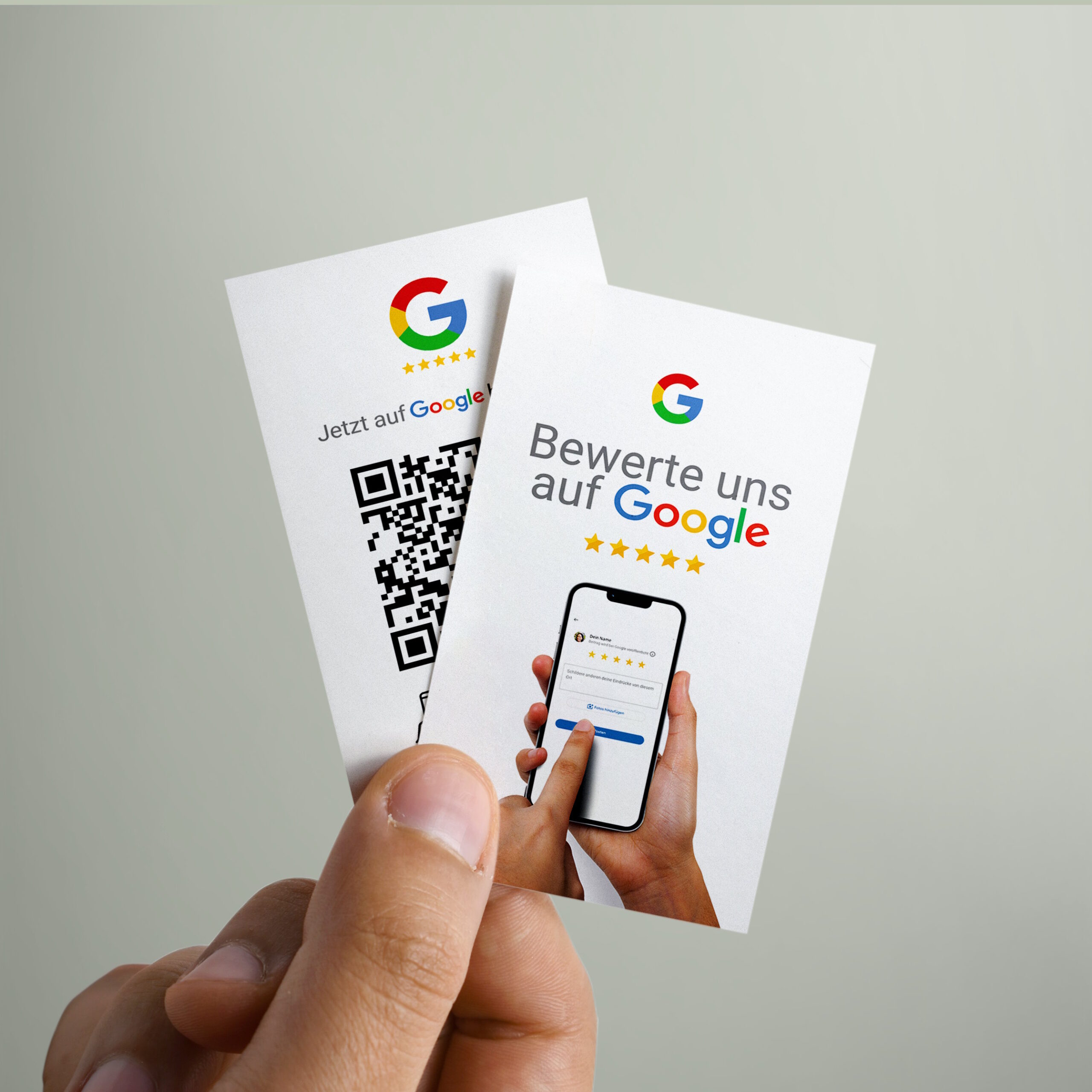 Google Bewertung QR Code Visitenkarte Phone