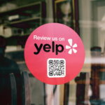 Yelp! Review Sticker Color with review QR code