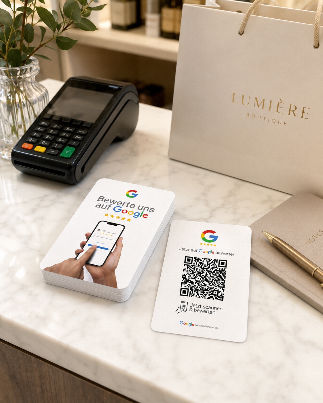 Google Bewertung QR Code Visitenkarte Phone