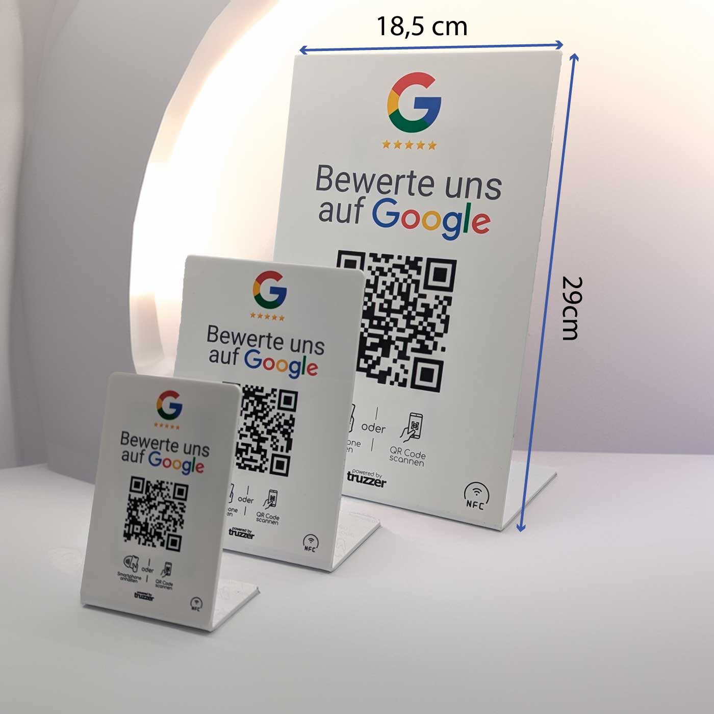 Google Bewertung NFC Aufsteller / Schild / Display Größe XL 29cm