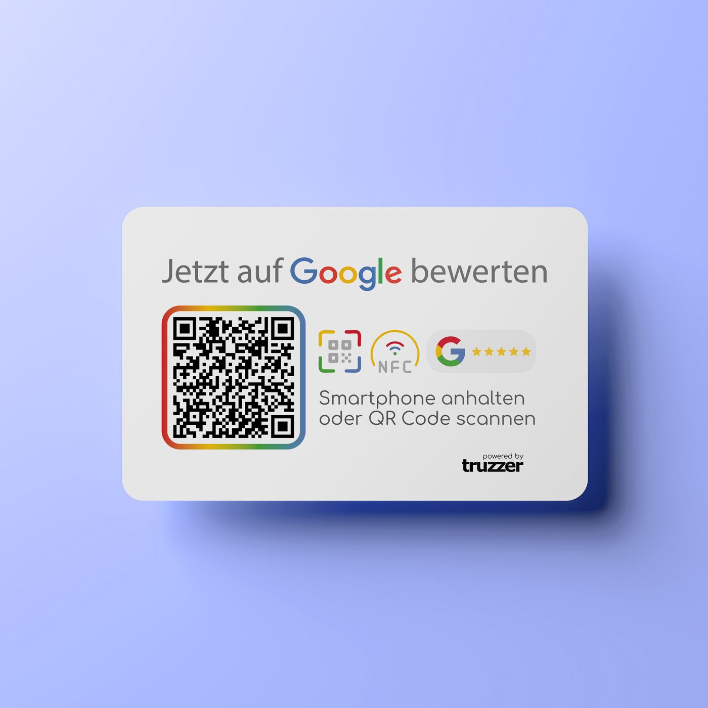 Google Bewertung NFC Karte "G" mit Google Bewertung QR Code