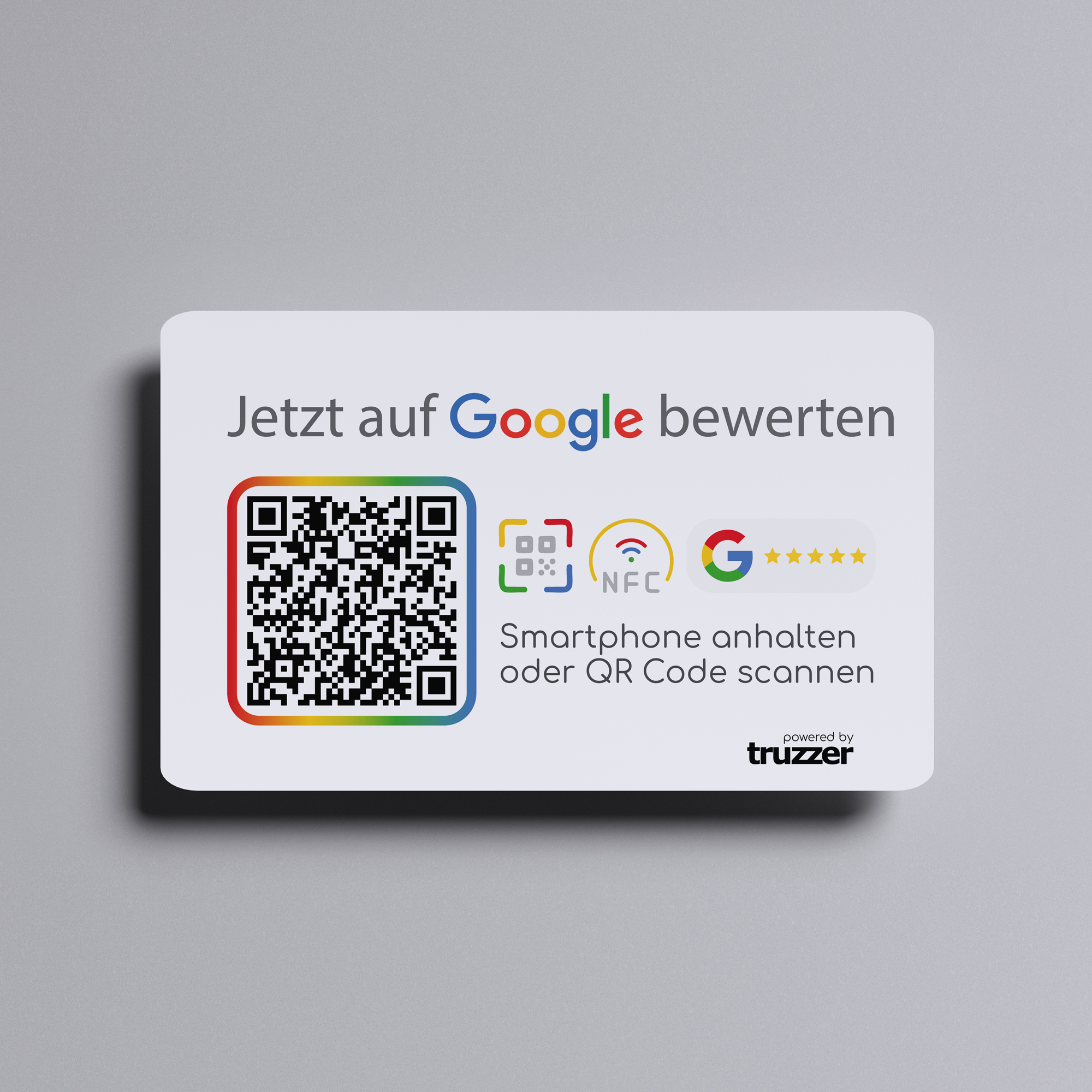 Google Bewertung NFC Karte "G" mit Google Bewertung QR Code